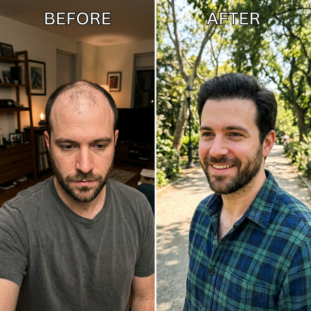 Male Hair Growth Before and After