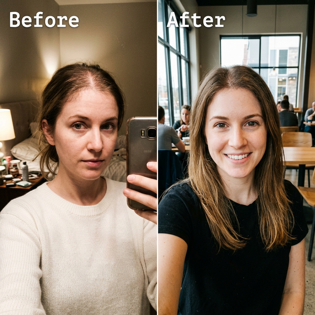 Female Hair Growth Before and After