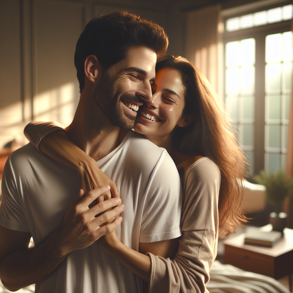 Loving couple exploring sexual wellness